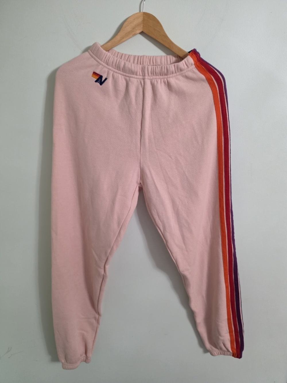 Aviator Nation 5 Stripe Sweatpants Pink Size Small